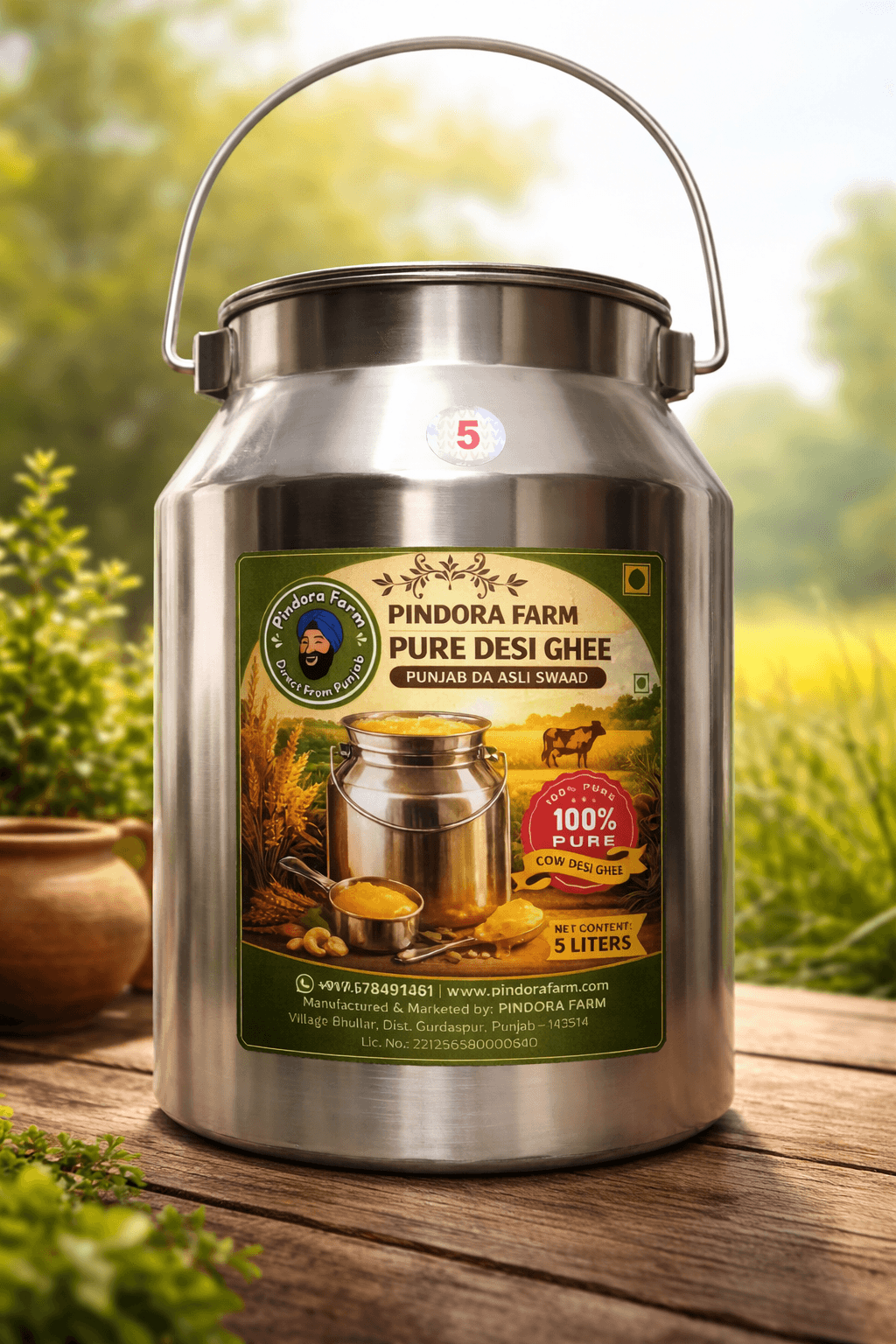 desi cow ghee (5 litre steel pack) desi cow ghee (5 litre steel pack)