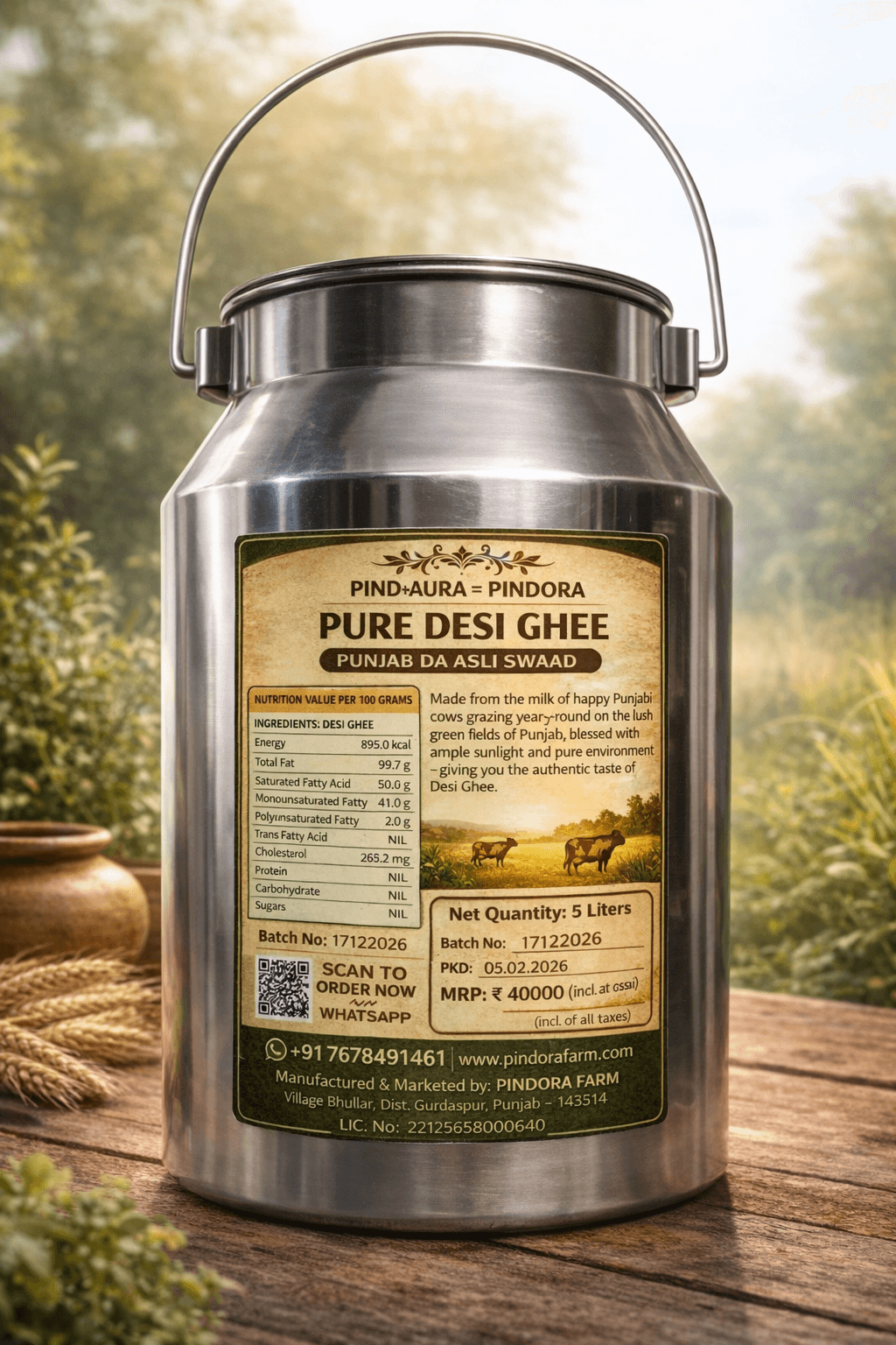 desi cow ghee (5 litre steel pack) desi cow ghee (5 litre steel pack)