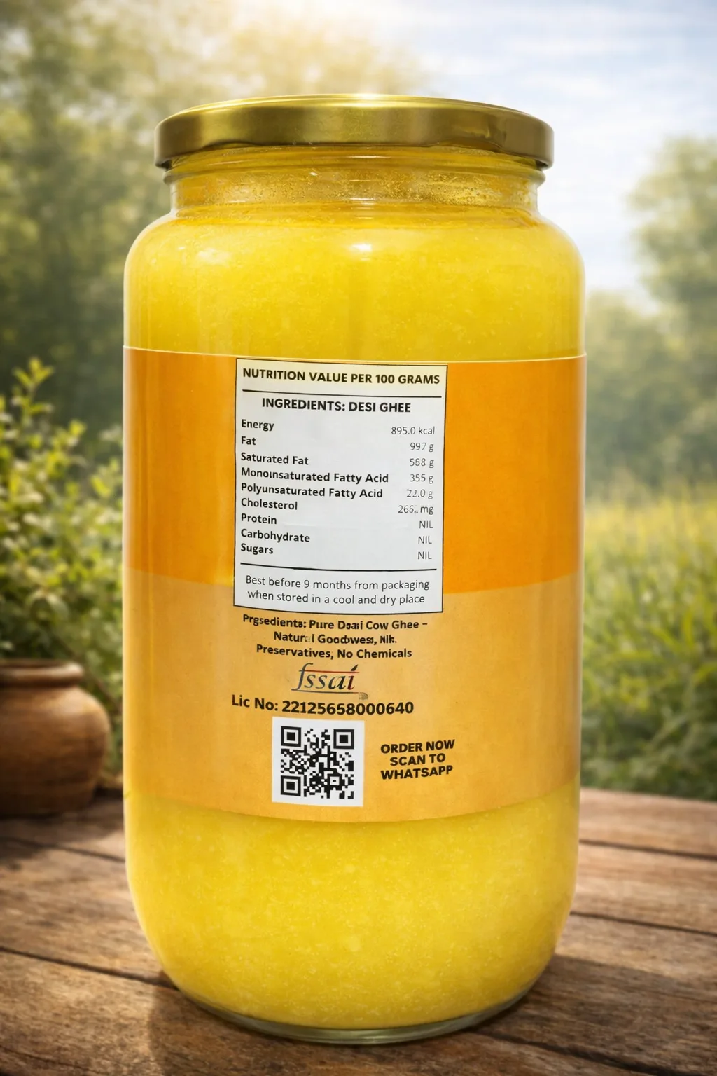 pindora farm – pure desi cow ghee (1 litre)